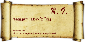 Magyar Ibrány névjegykártya